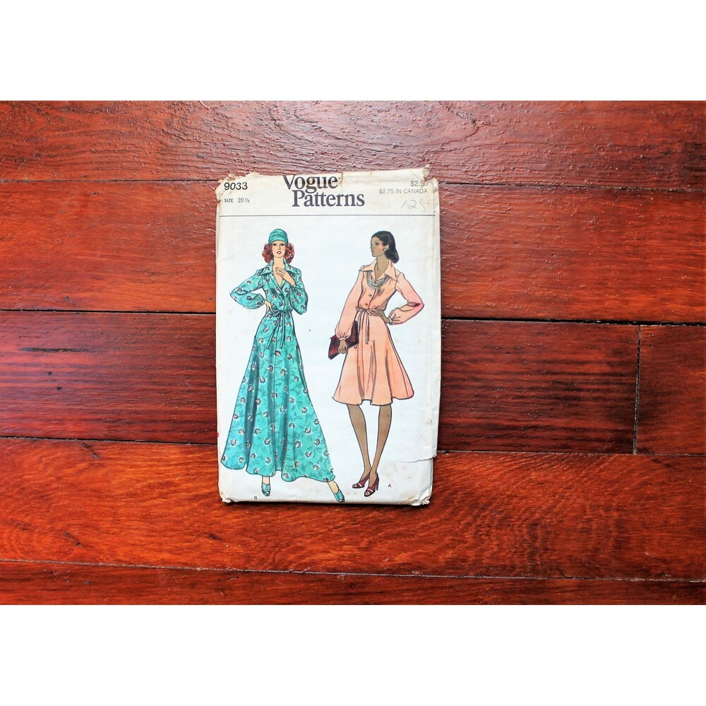 Vogue 9033 70s Vintage Sewing Pattern UNCUT Boho Maxi Dress